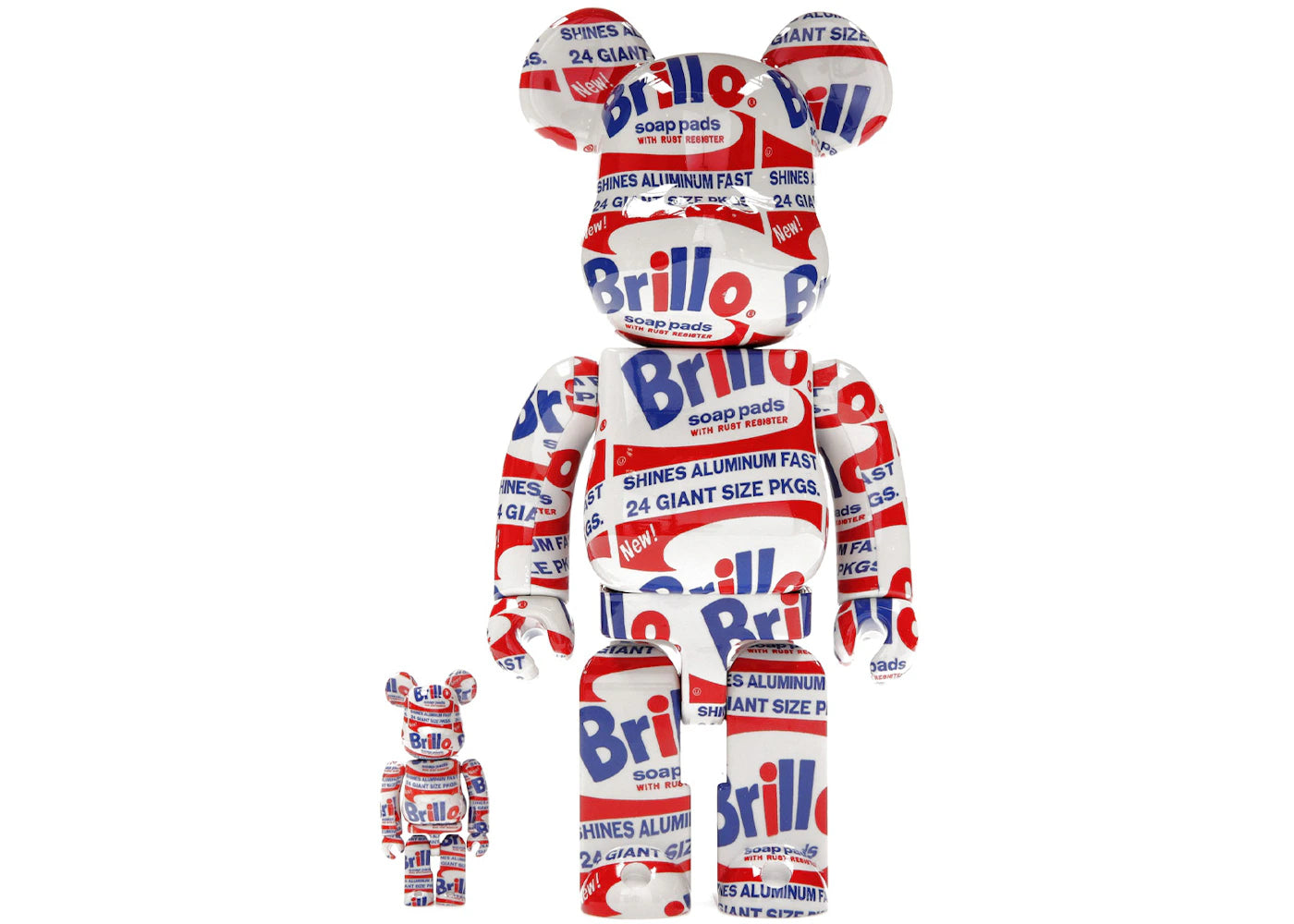 Bearbrick ANDY WARHOL "Brillo" 100% & 400% Set