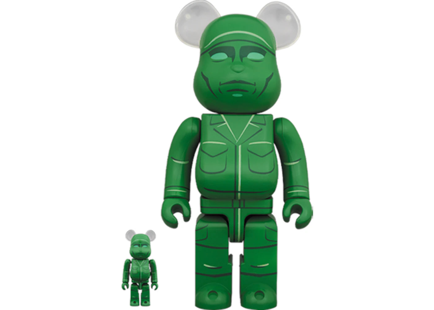 Bearbrick ARMY MEN 100% & 400% Set Green