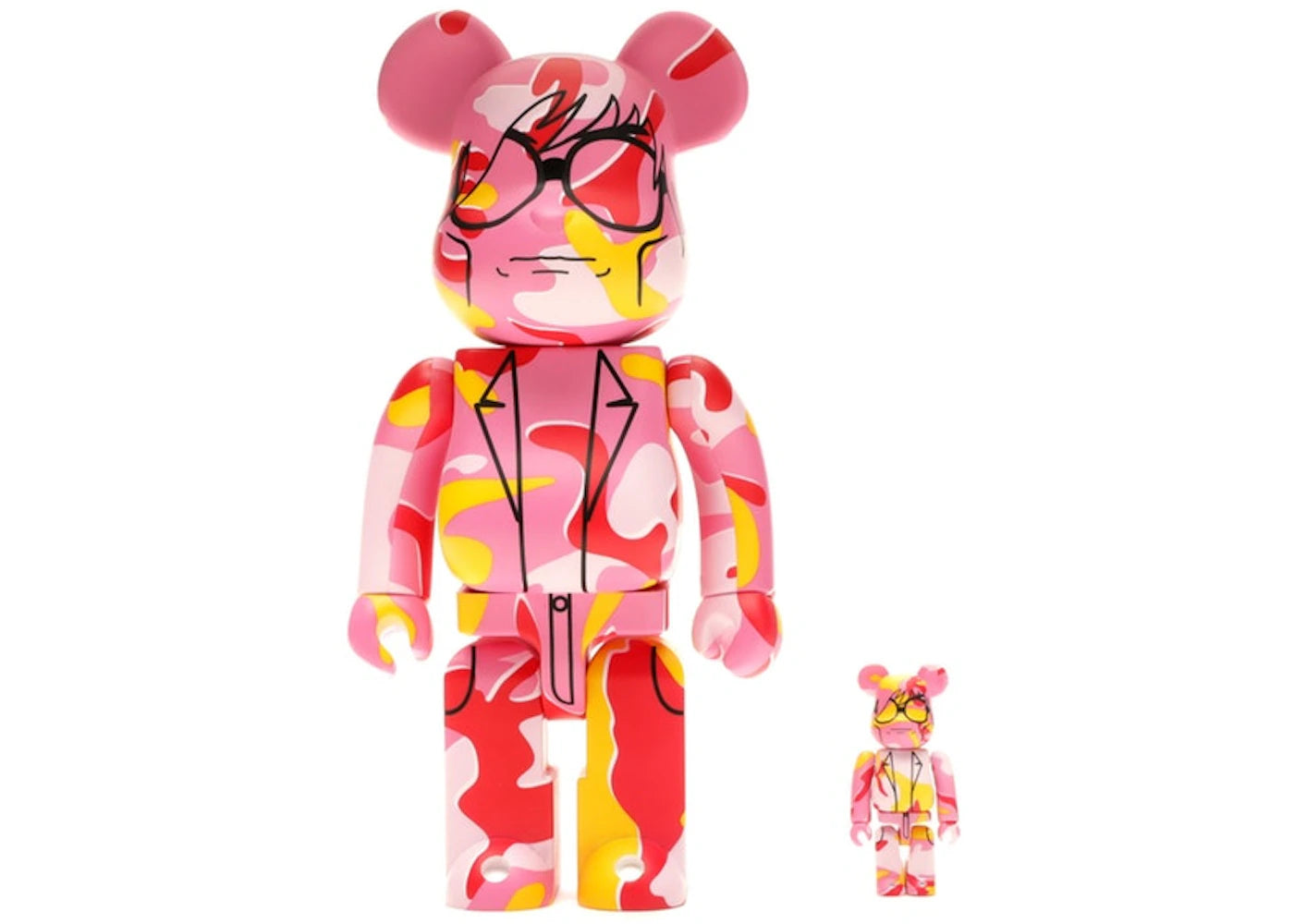 Bearbrick Andy Warhol Camo Ver. 100% & 400% Set Pink