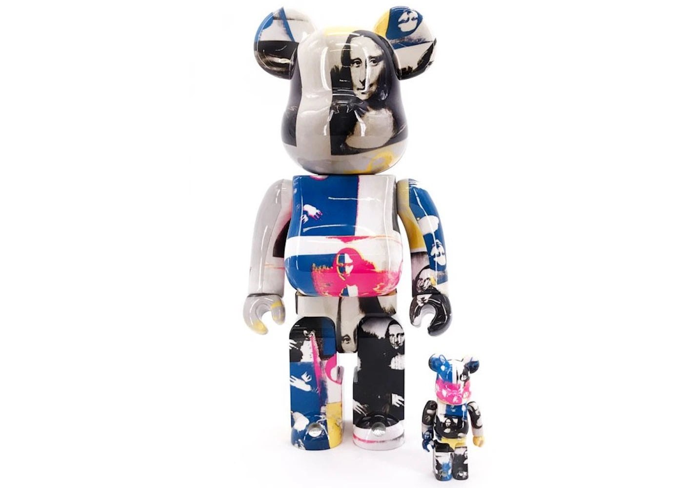 Bearbrick Andy Warhol Double Mona Lisa 100% & 400% Set Multicolor