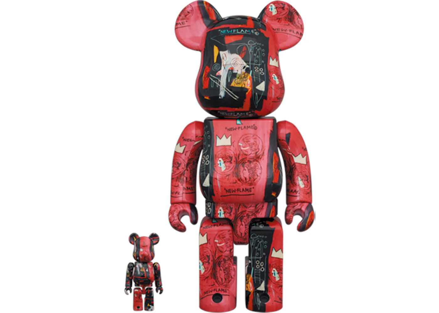 Bearbrick Andy Warhol x JEAN-MICHEL BASQUIAT #1 100% & 400% Set