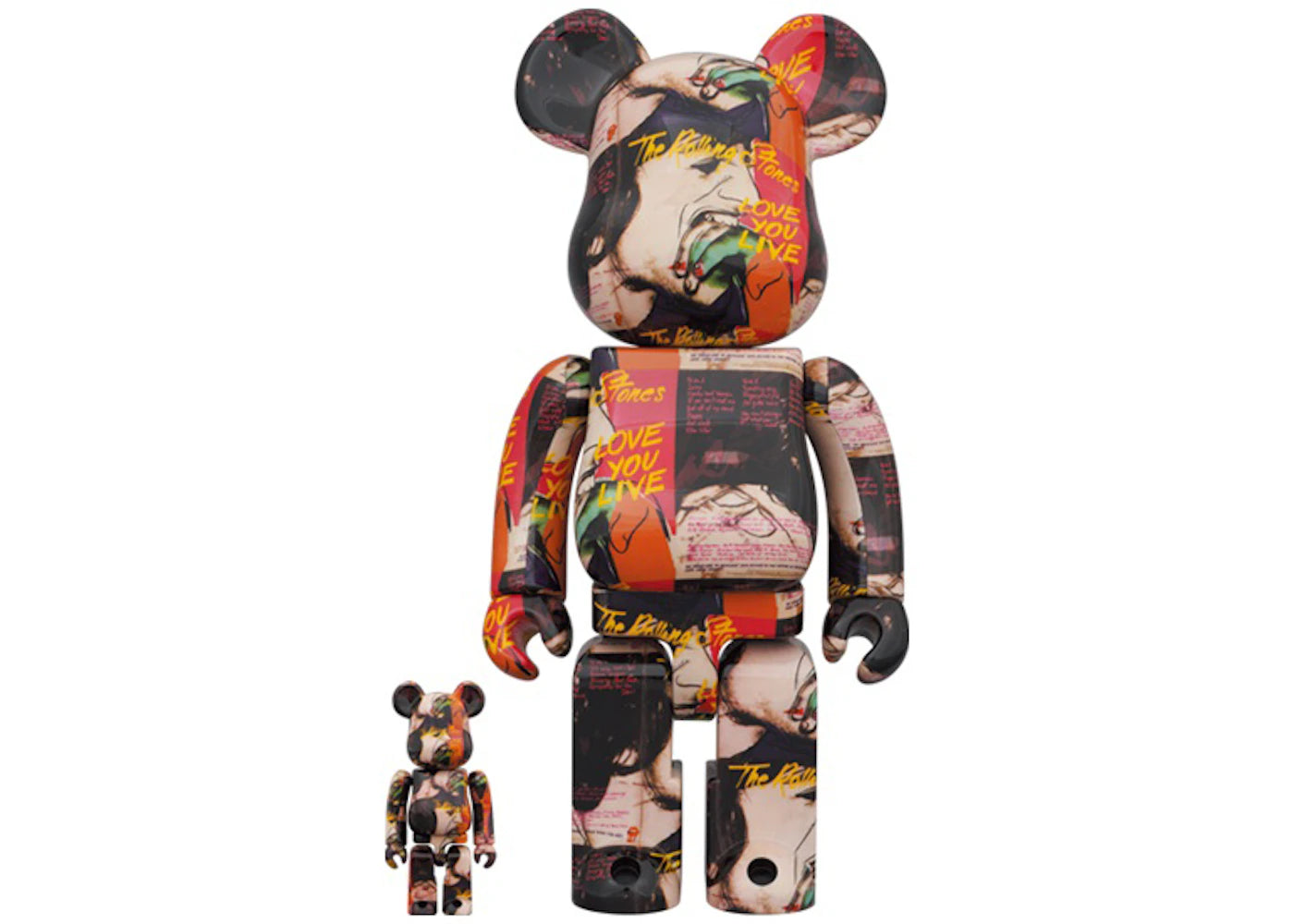 Bearbrick Andy Warhol x The Rolling Stones (Love You Live) 100% & 400% Set