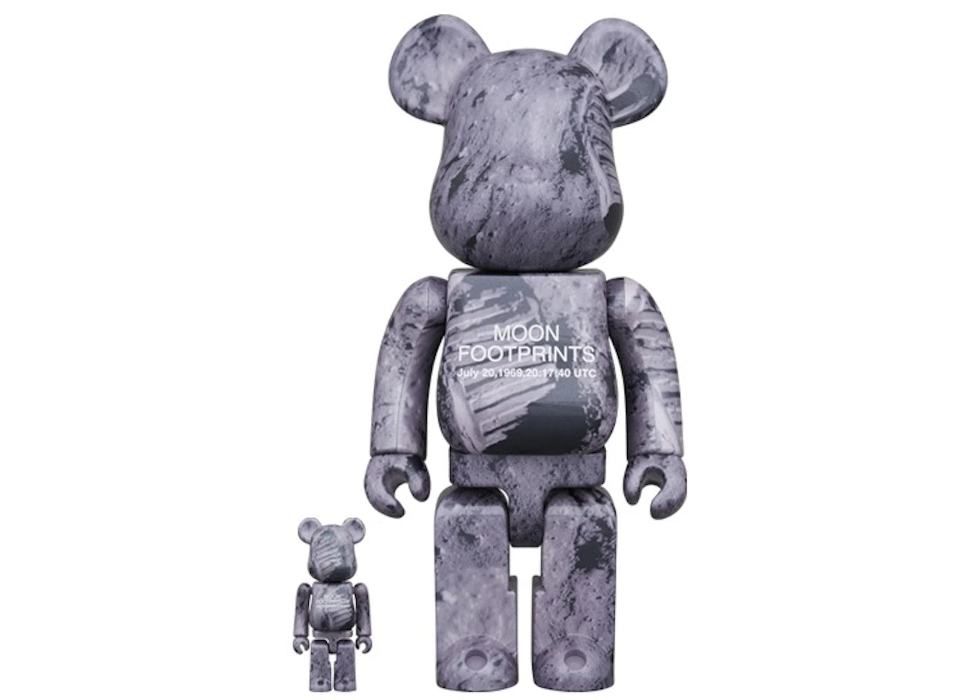 Bearbrick Apollo 11 Moon Footprints 100% & 400% Set