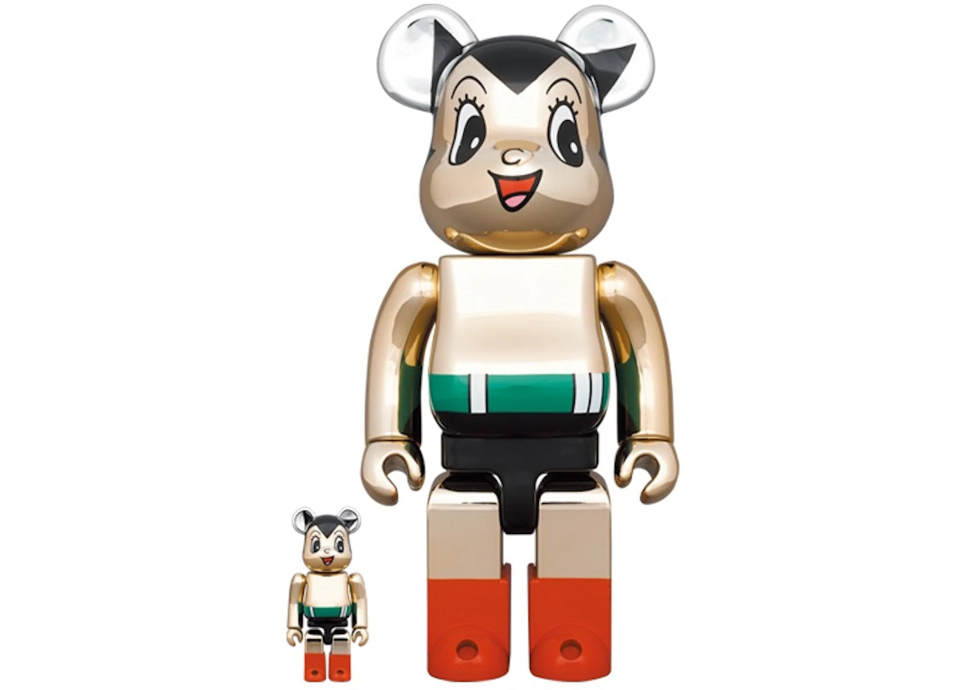 Bearbrick Astro Boy Chrome Ver. 100% & 400% Set