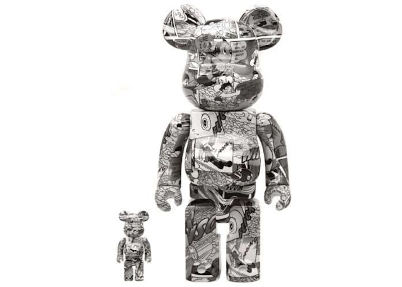 Bearbrick Astro Boy Manga Comic Pattern 100% & 400% Set Black/White