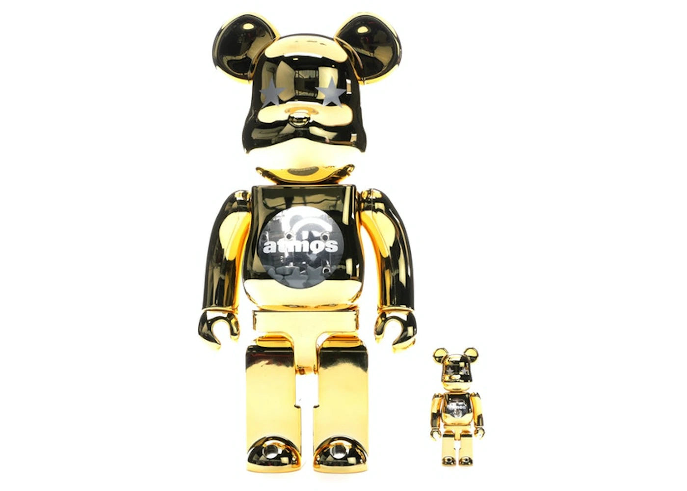 Bearbrick Atmos Gold Chrome 100% & 400% Set Multi