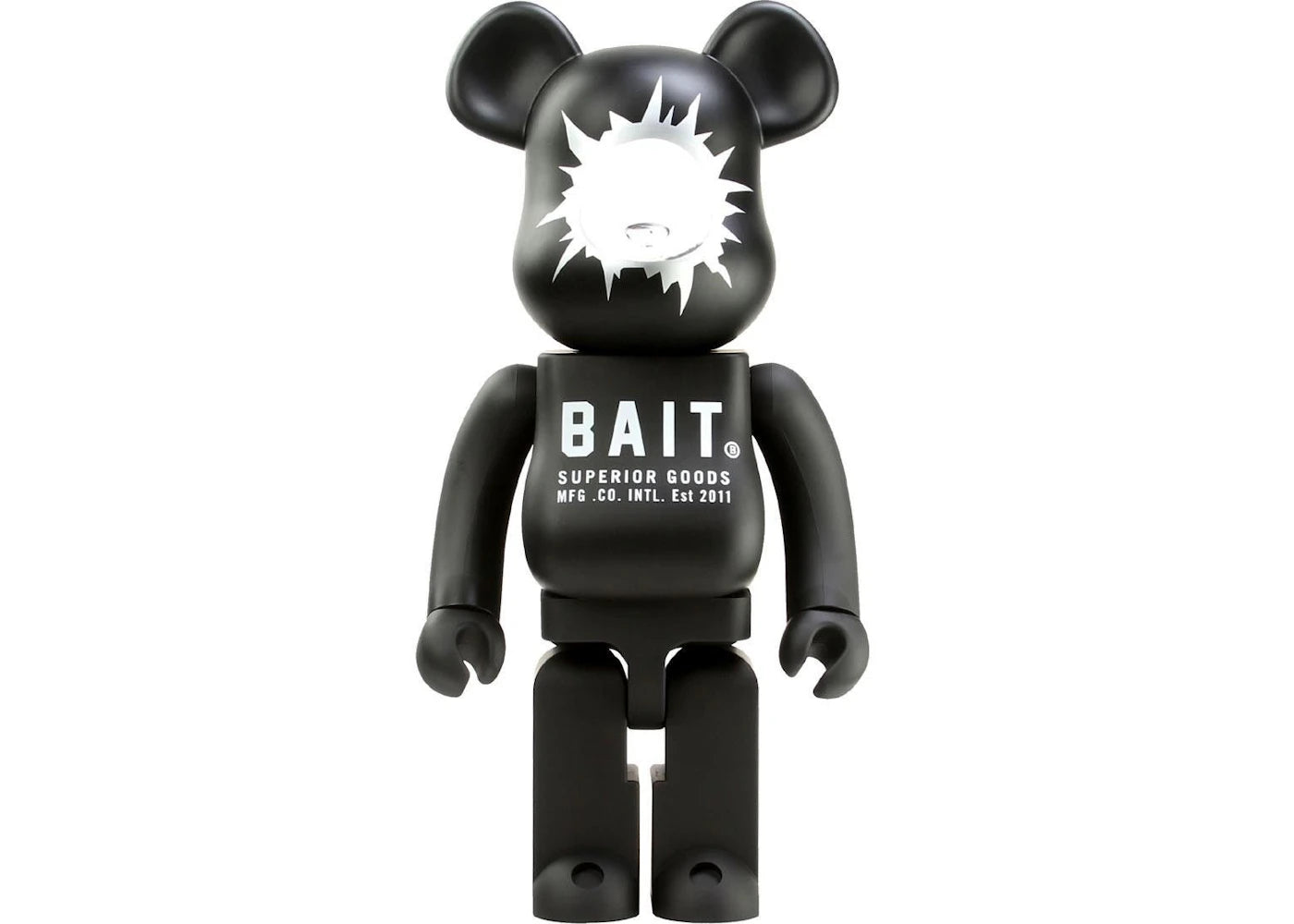 Bearbrick BAIT x Medicom Headshot 1000% Black