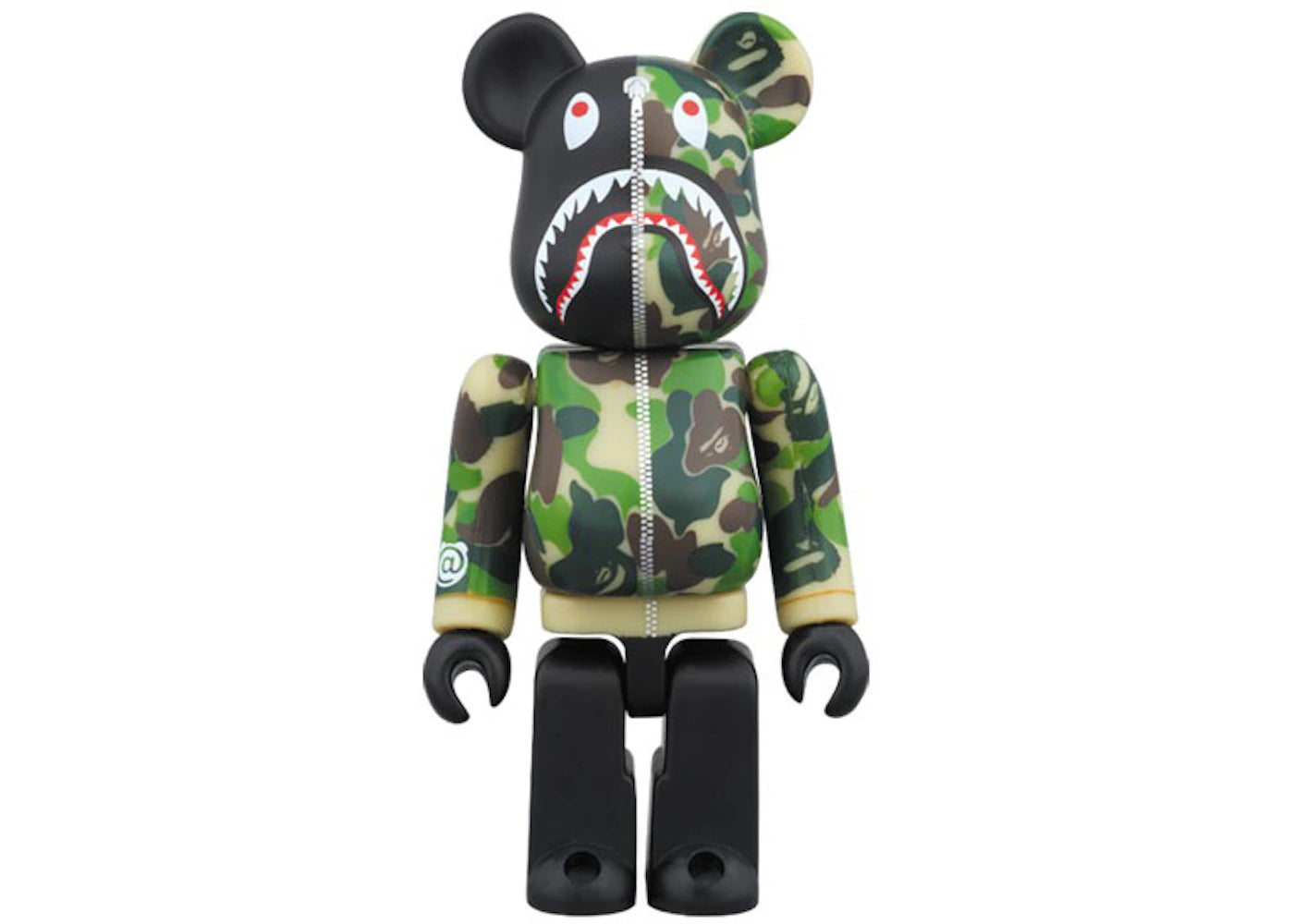 Bearbrick BAPE Camo Shark Hoodie 10th Anniversary 100% Green