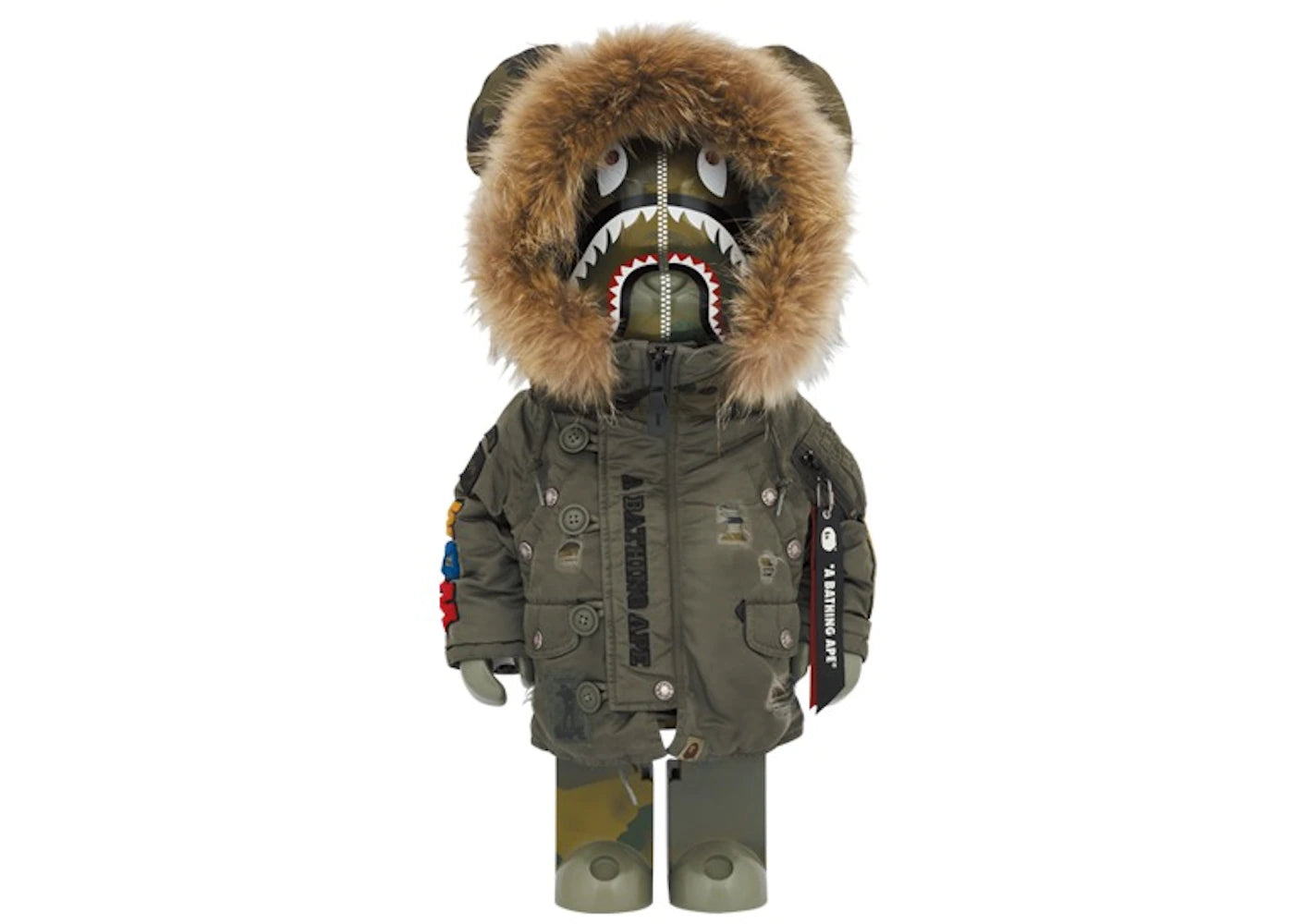 Bearbrick Bape (R) x Alpha Camo Shark 2023 1000%