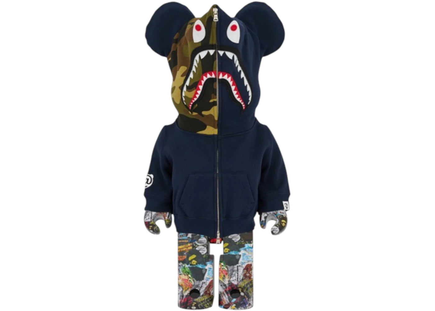 Bearbrick Bape(R) Legacy Camo Shark 1000% Navy