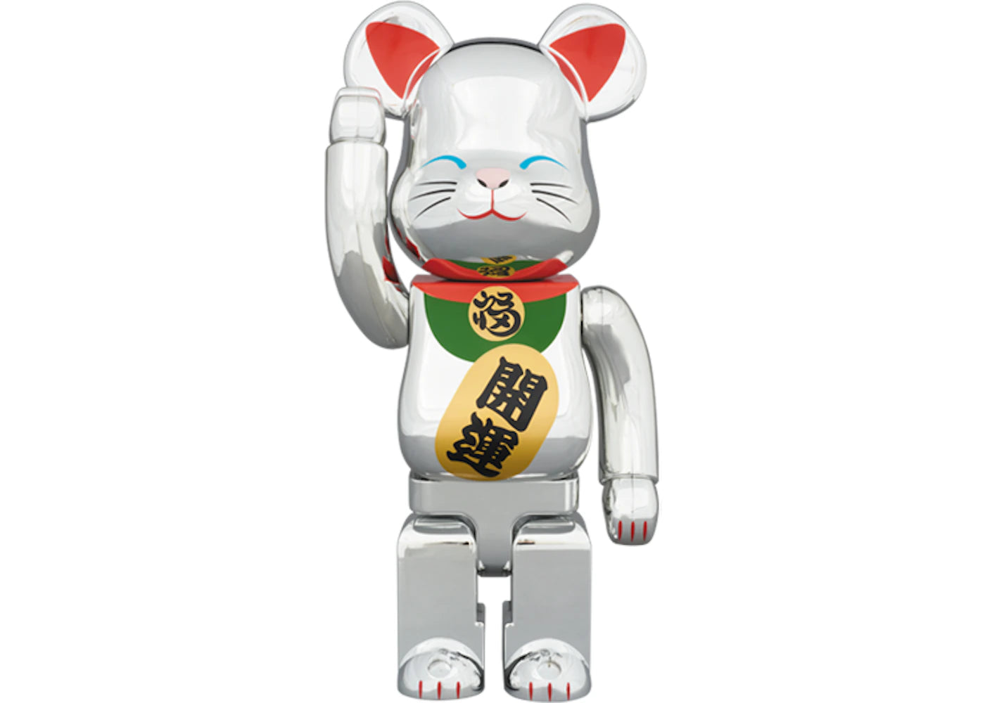 Bearbrick Beckoning Cat 400% Chrome Plating