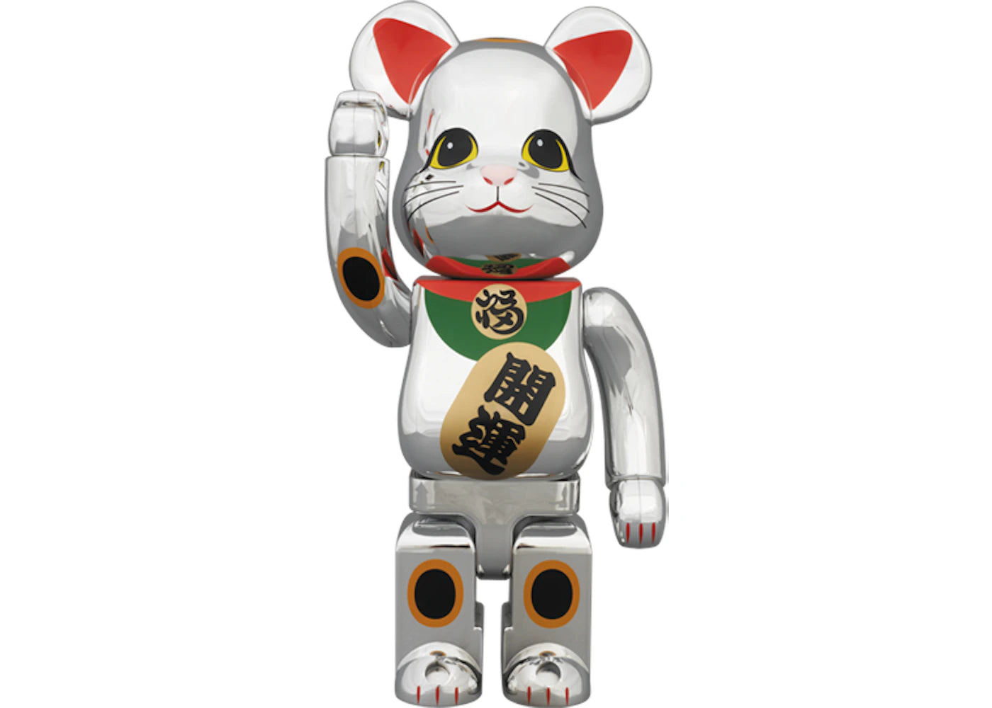 Bearbrick Beckoning Cat 400% Silver