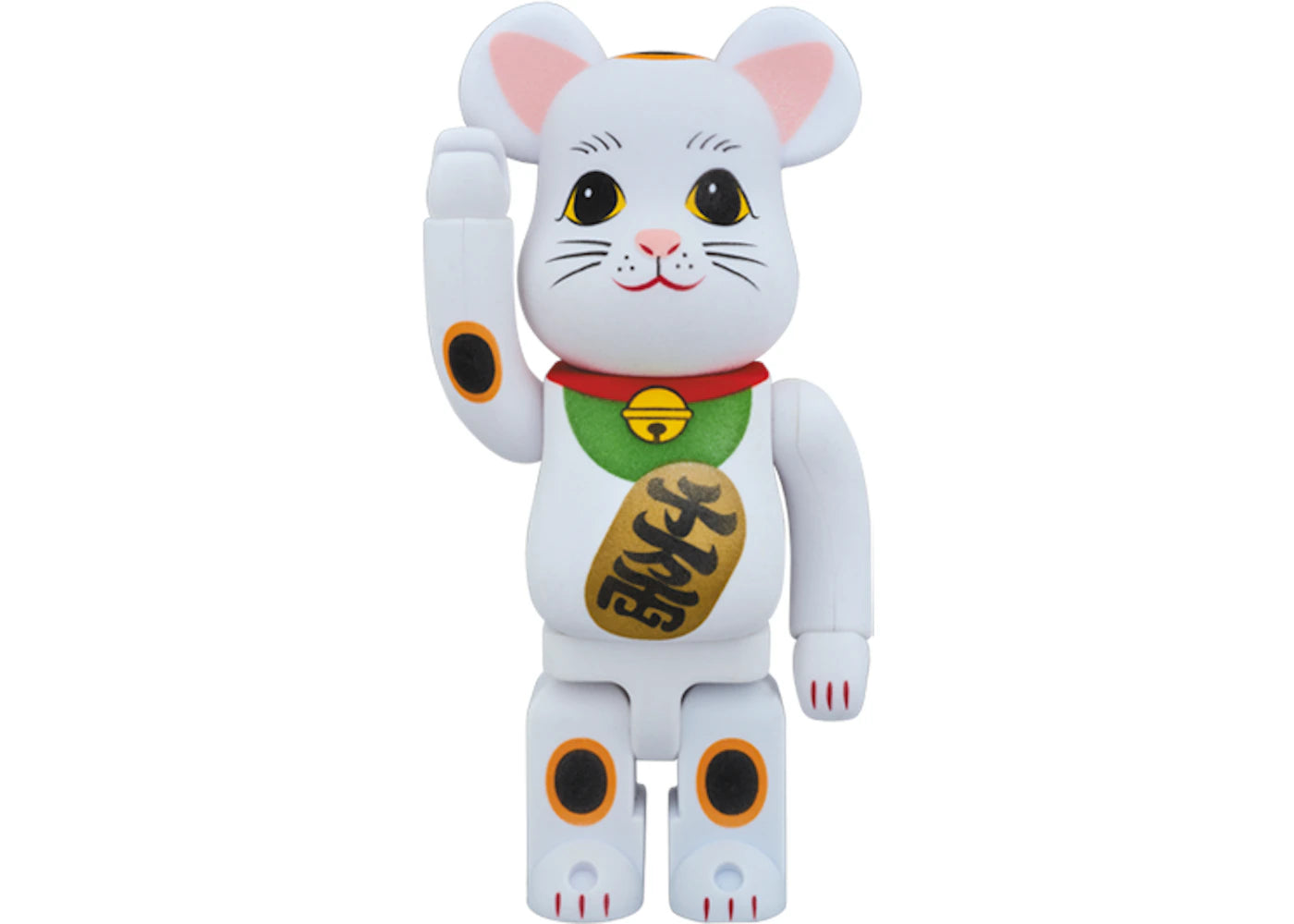 Bearbrick Beckoning Cat Flocky 400% White