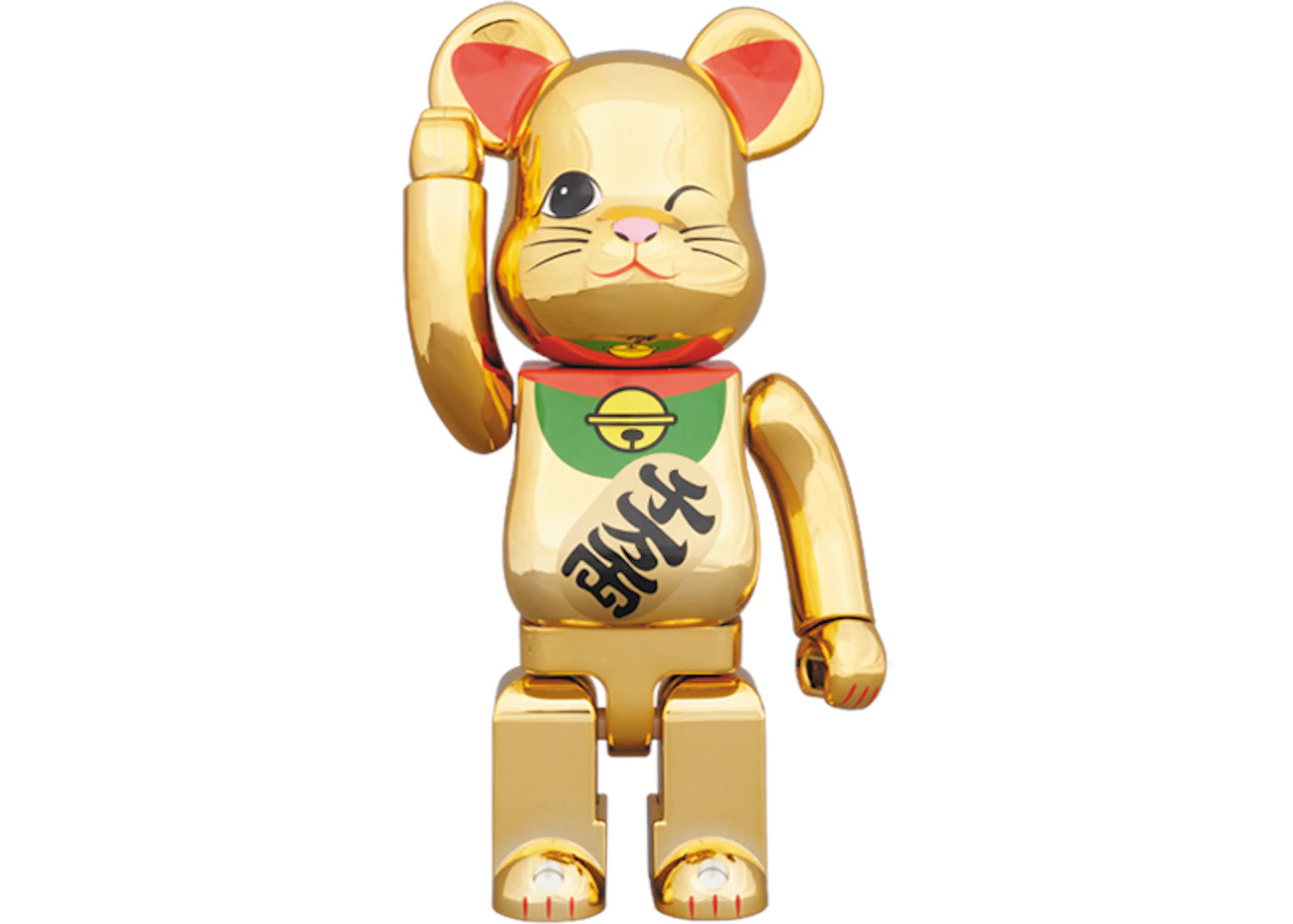 Bearbrick Beckoning Cat Gold Plating Four 400% Gold