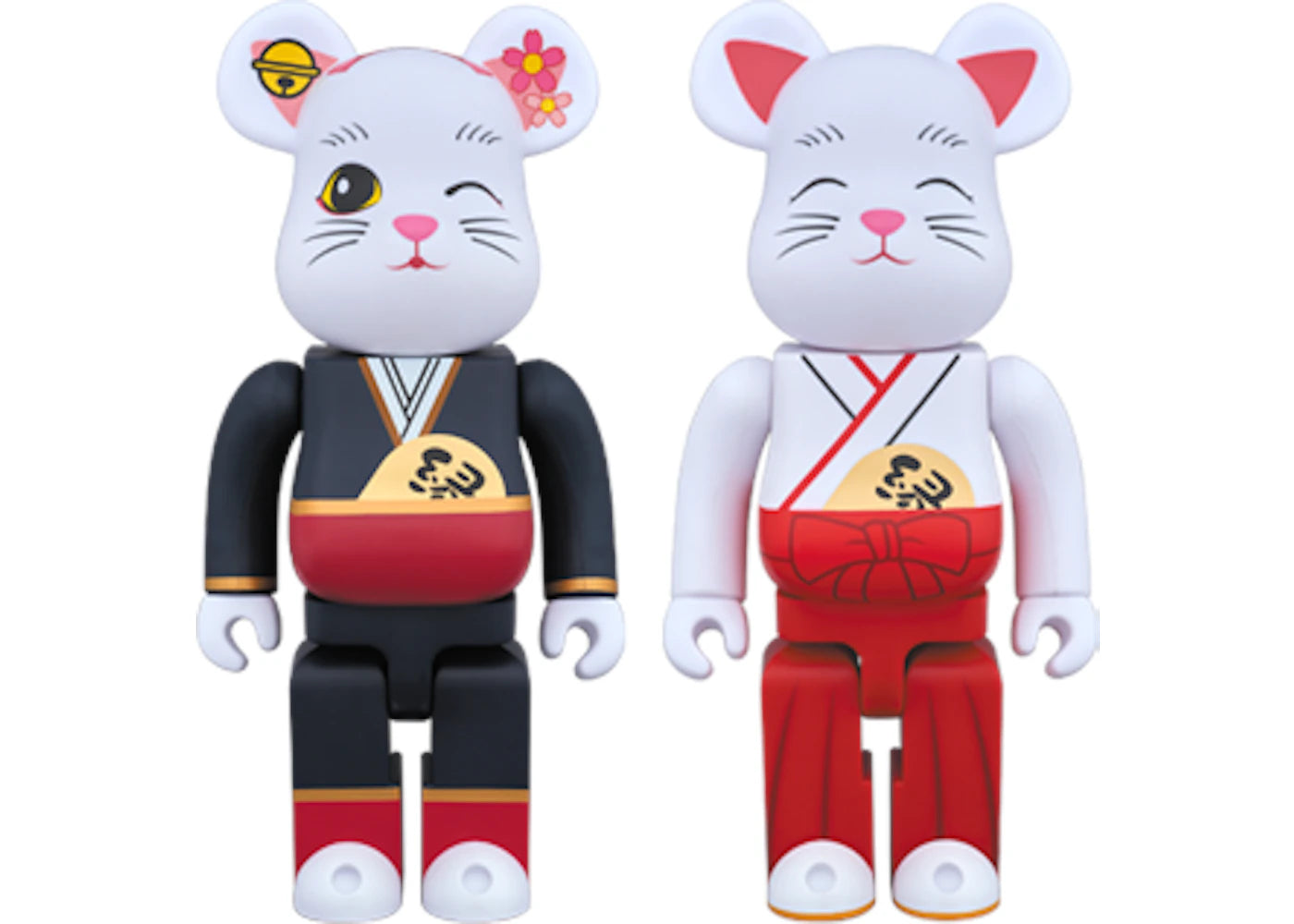 Bearbrick Beckoning Cat Marriage Maiko Maiden 400% White