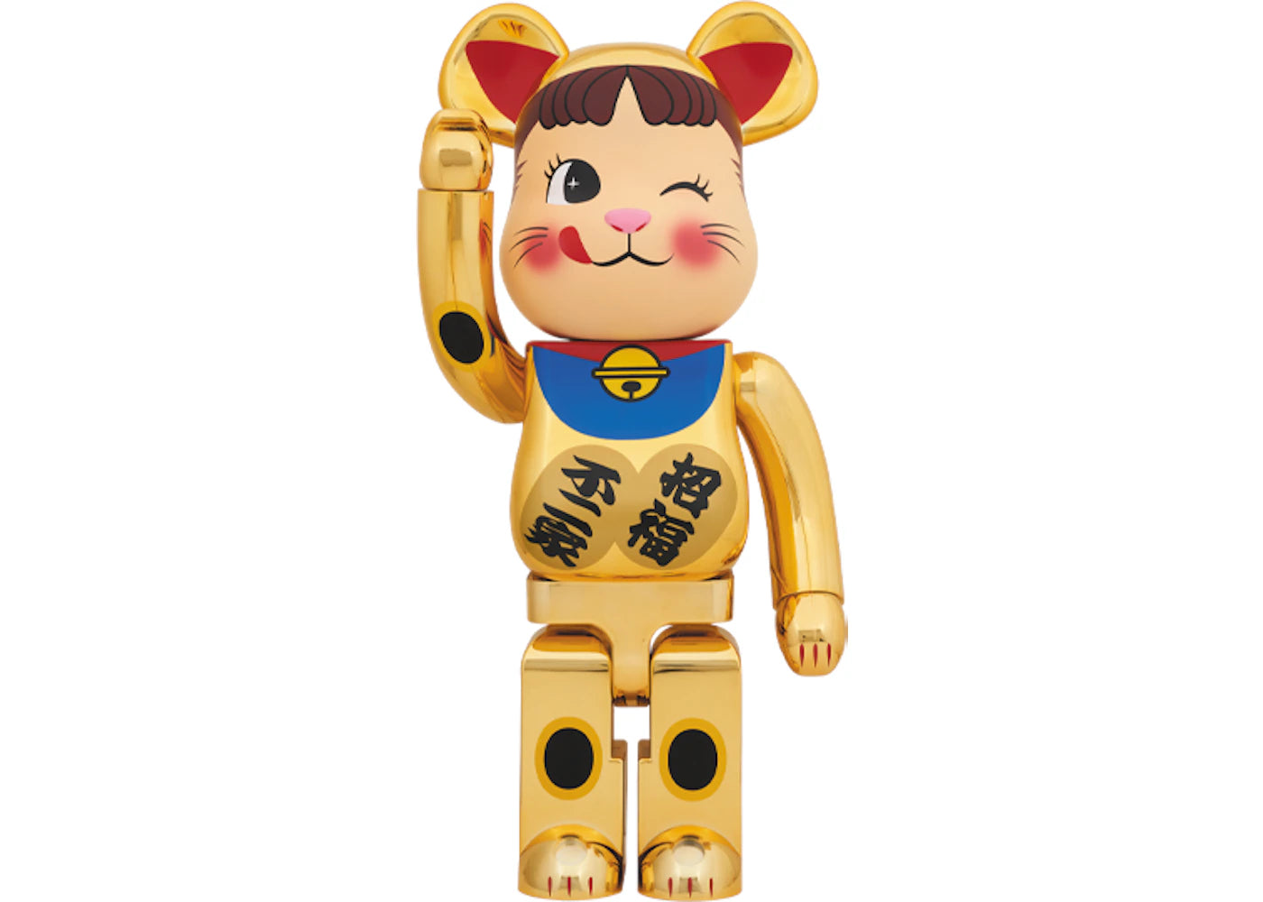 Bearbrick Beckoning Cat Peko-Chan 1000% Gold Plated