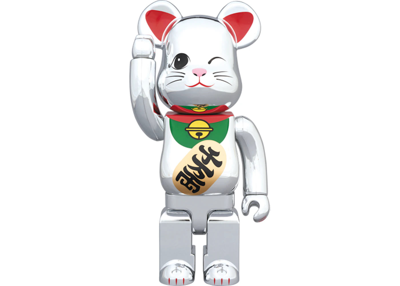 Bearbrick Beckoning Cat Silver Plating 4 400% Silver