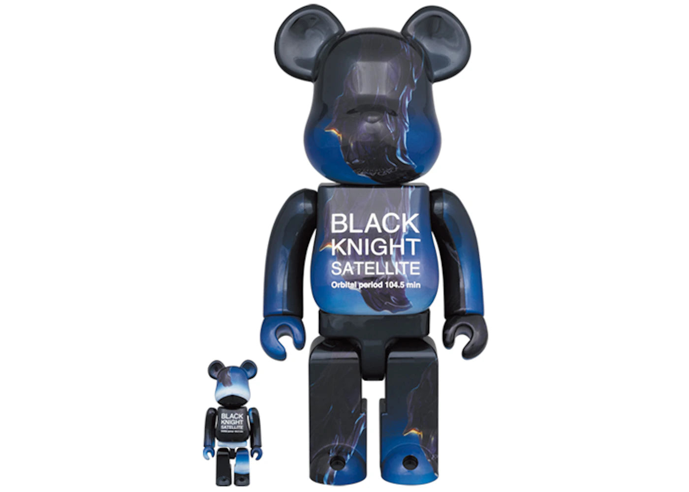 Bearbrick Black Knight Satellite 100% & 400% Set Blue