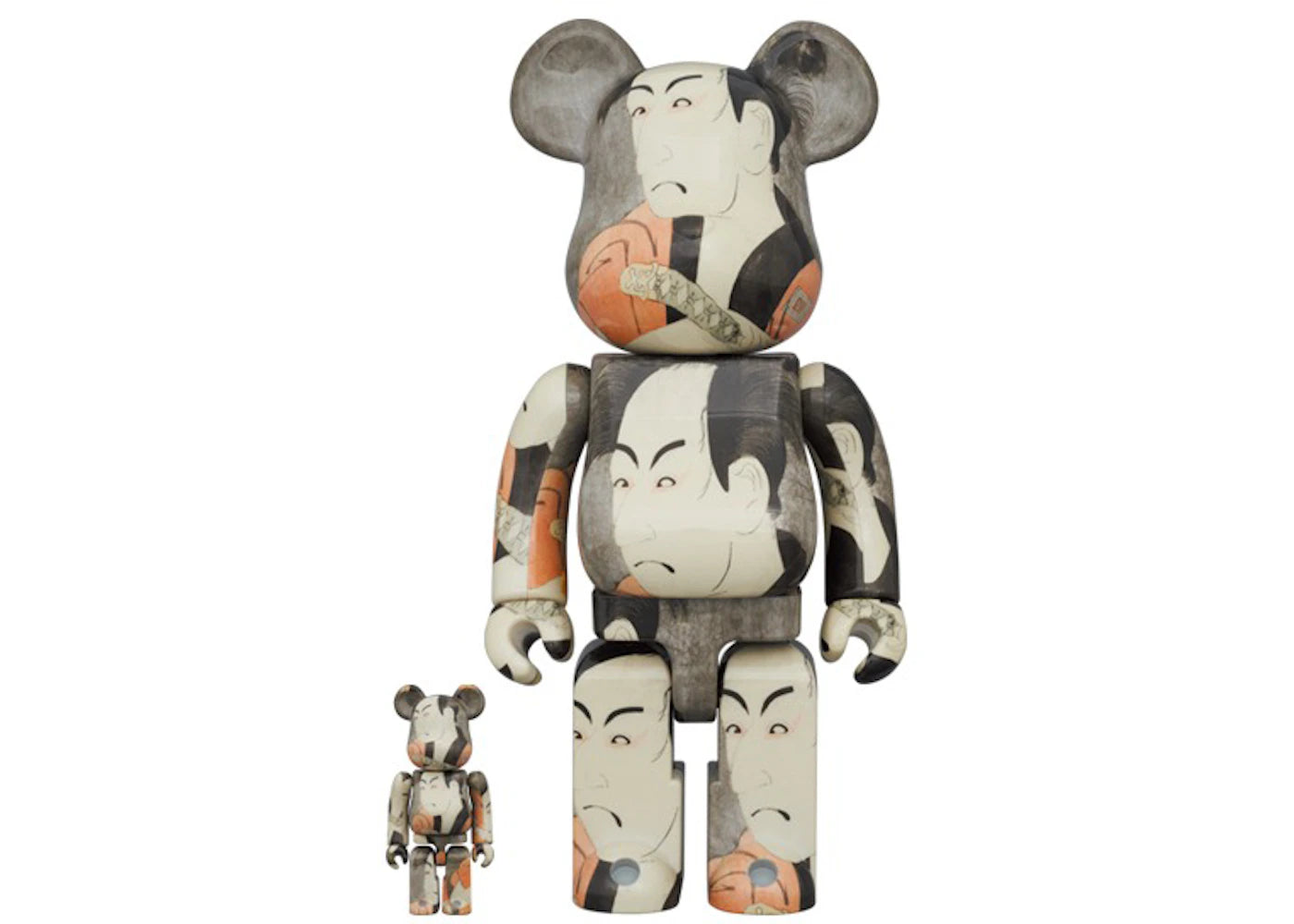 Bearbrick Boston Museum Toshusai Sharaku “Nakura Ippei from Ichikawa Mengakuzo” 100% & 400% Set