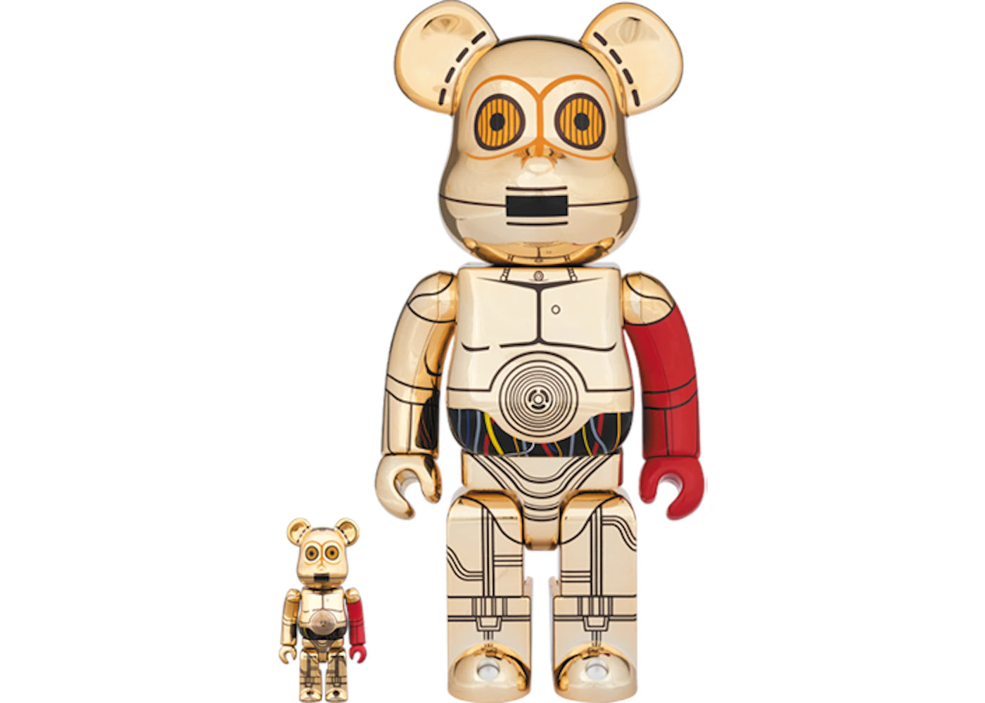 Bearbrick C-3PO The Force Awakens Ver. 100% & 400% Set Gold