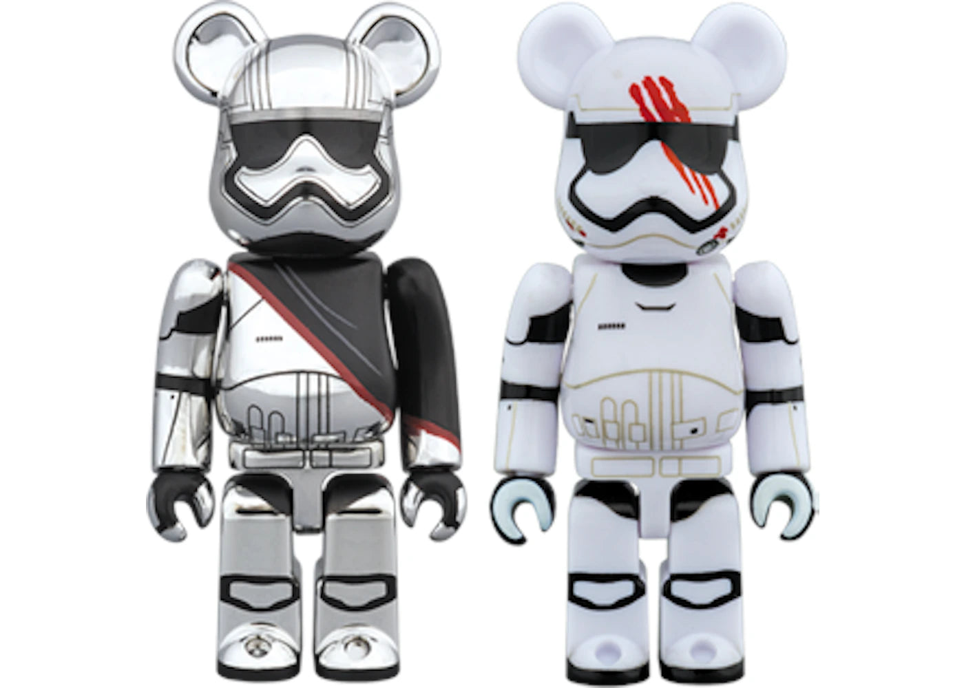 Bearbrick Captain Phasma & FN-2187 2 Pack 100% White