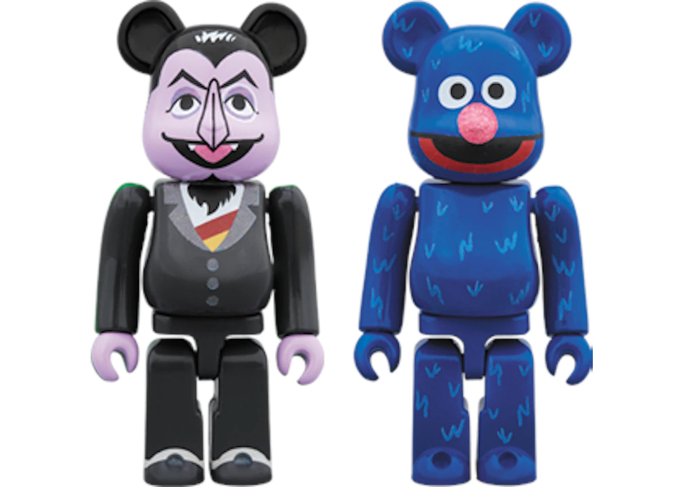 Bearbrick Count Von Count & Grover 2 Pack 100% Multi