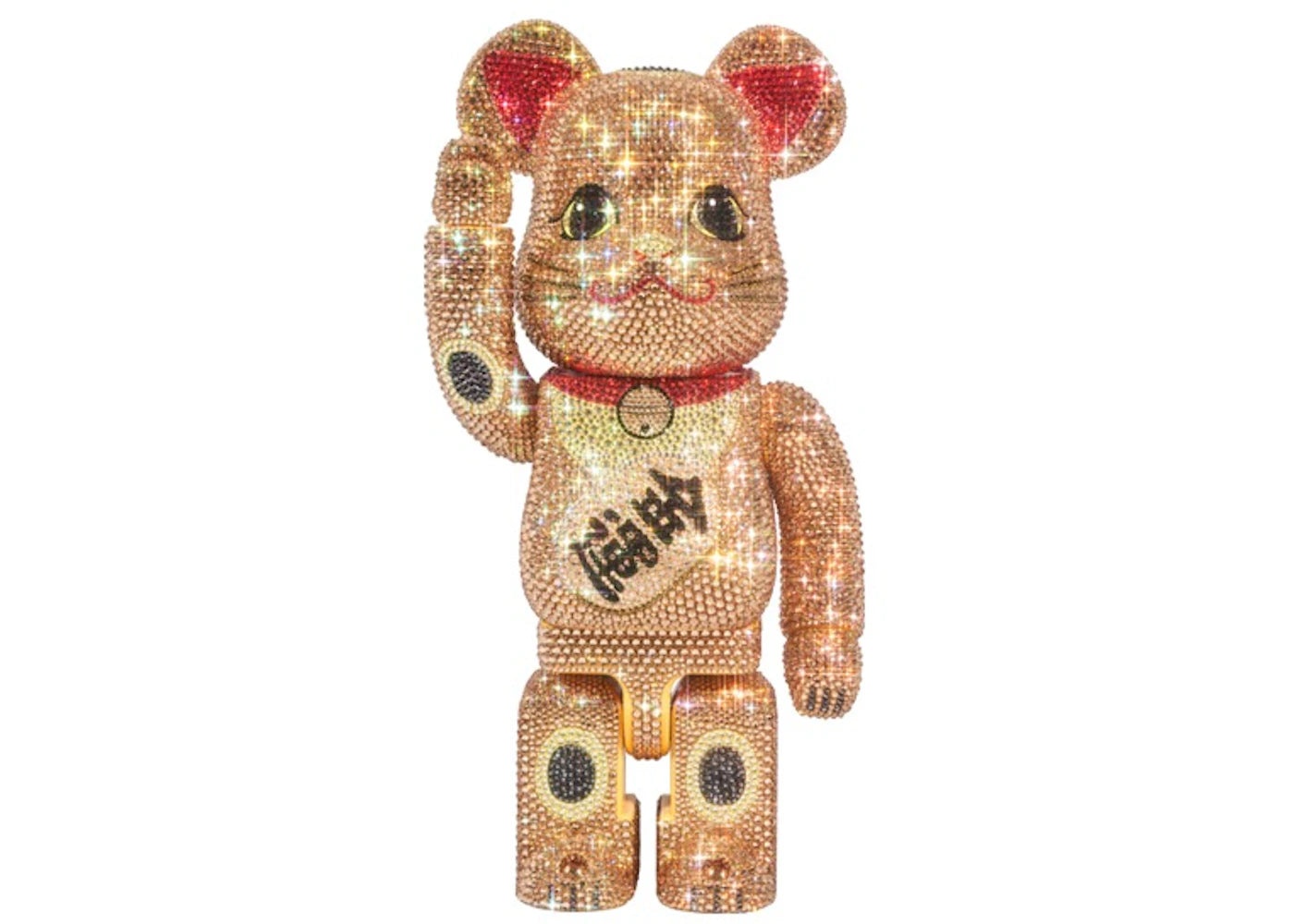 Bearbrick Crystal Decorate Lucky Cat Gold Money Luck 400%