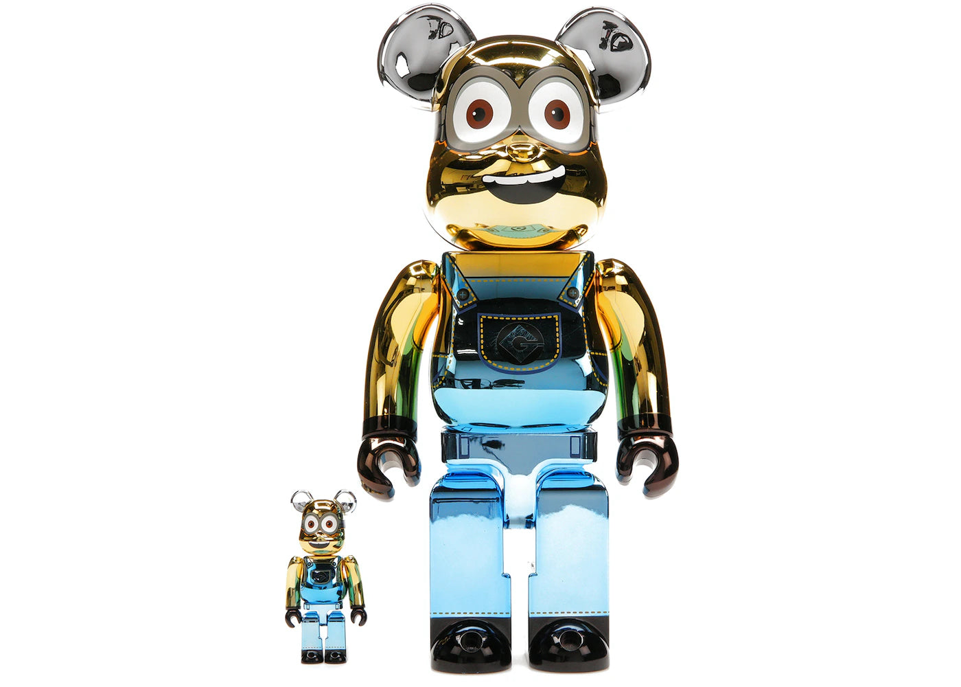 Bearbrick DAVE 100% & 400% Set CHROME Ver.