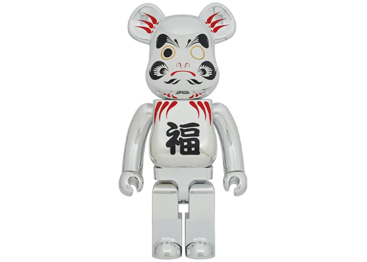 Bearbrick Daruma 1000% Silver Plated