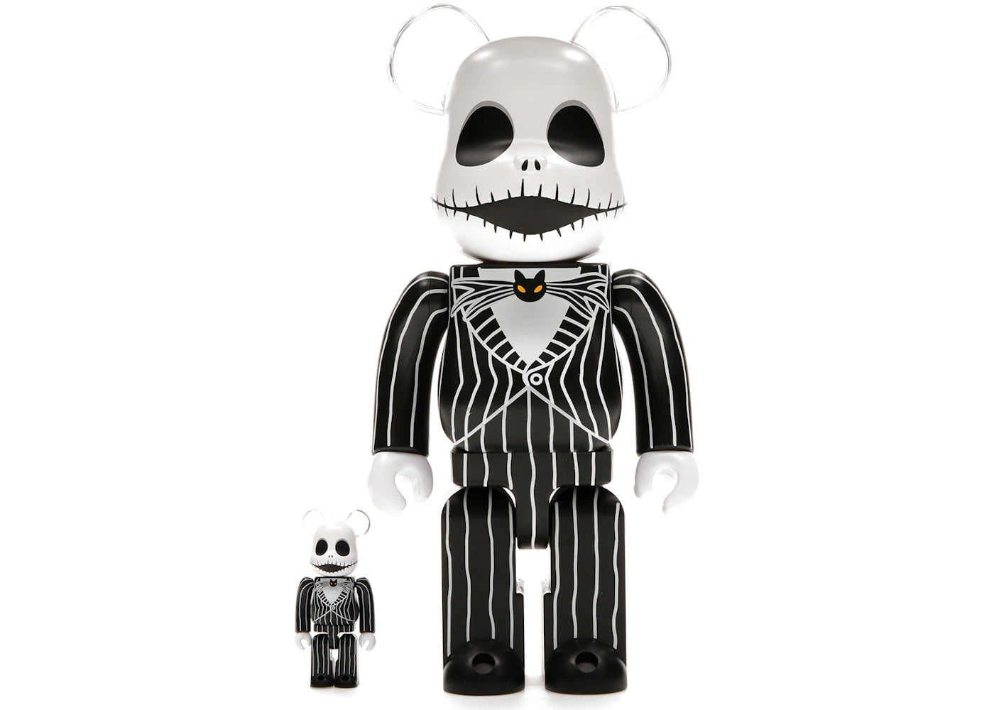 Bearbrick x Disney Tim Burton's The Nightmare Before Christmas Jack Skellington 100% & 400% Set