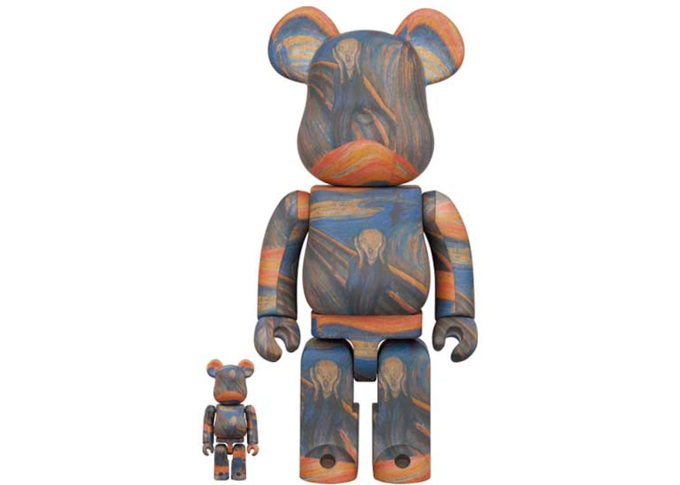 Bearbrick Edvard Munch (Scream) 100% & 400% Set