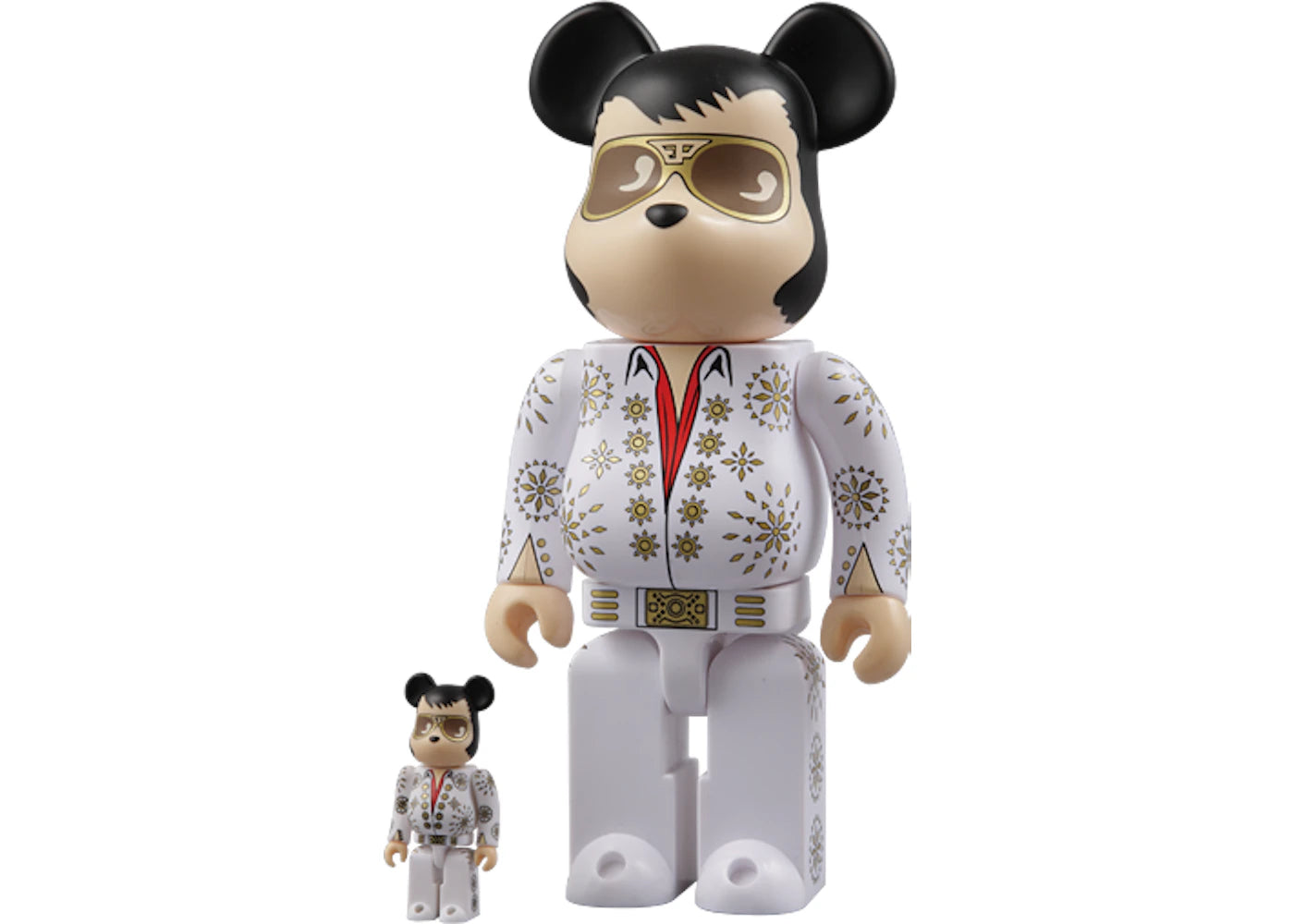 Bearbrick Elvis Presley 100% & 400% Set White