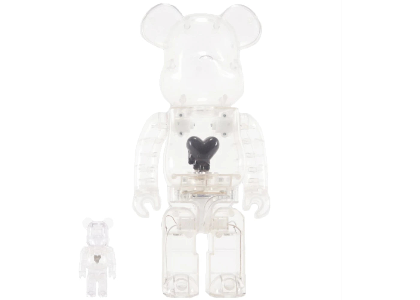 Bearbrick Emotionally Unavailable Heart 100% & 400% Set Black