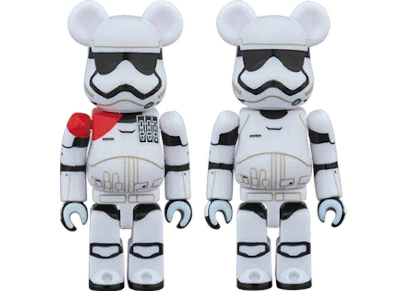 Bearbrick First Order Stormtrooper Officer & First Order Stormtrooper 2 Pack 100% White