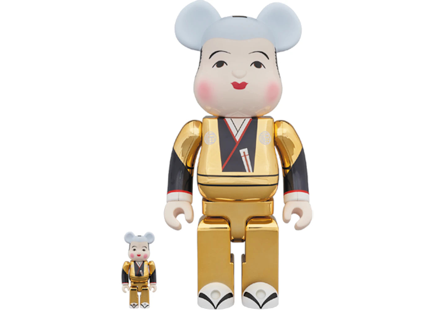 Bearbrick Fukusuke Gold Plating 100% & 400% Set Gold