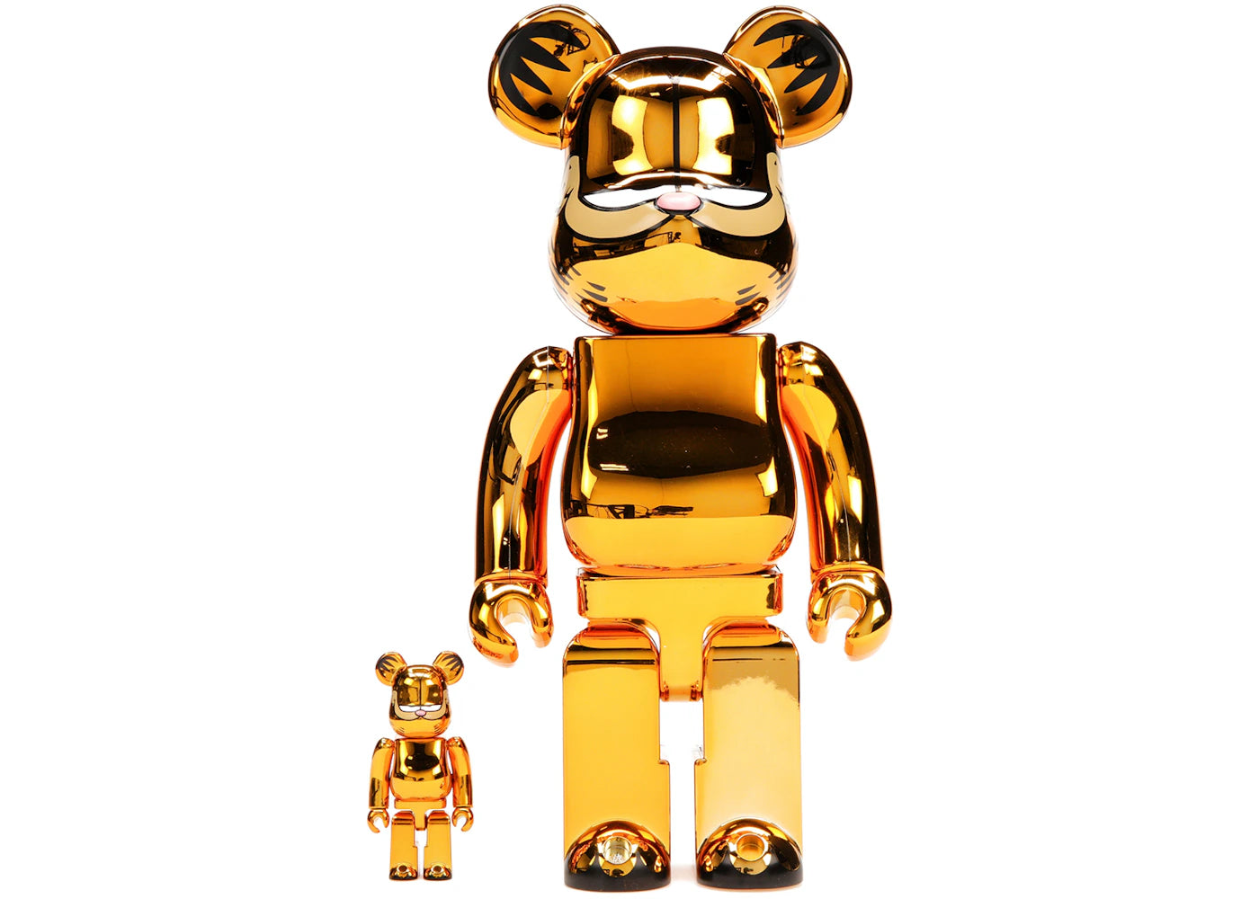 Bearbrick Garfield 100% & 400% Set Gold Chrome Ver.