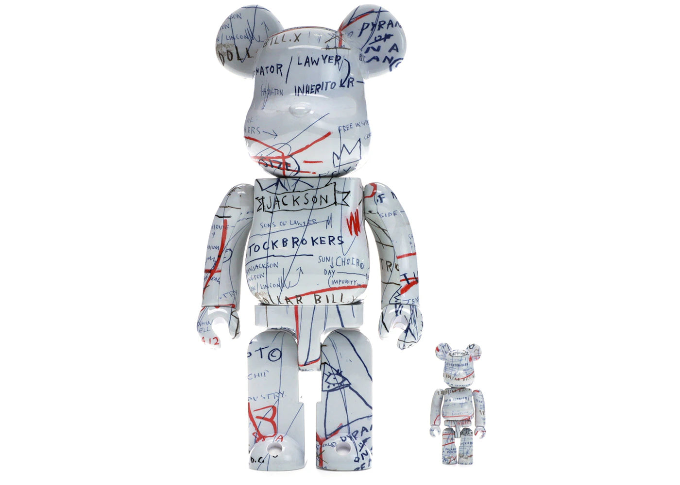 Bearbrick Jean-Michel Basquiat 2 100% & 400% Set White