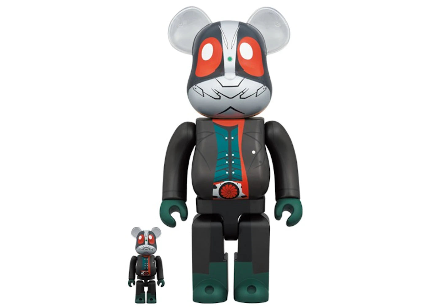 Bearbrick Kamen Rider No. 2 (Shin Kamen Rider) (Coat Ver.) 100% & 400% Set