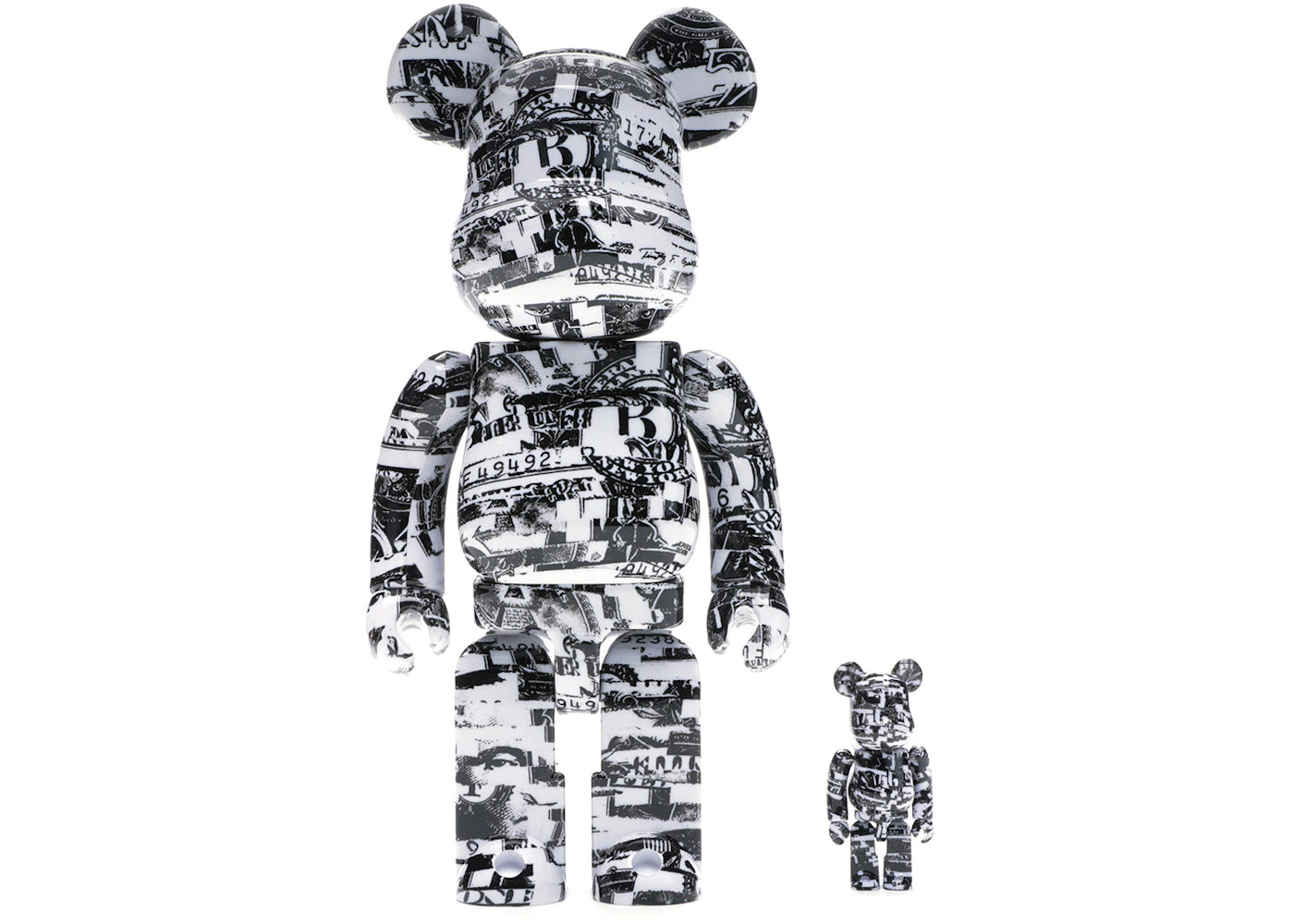Bearbrick Kosuke Kawamura 100% & 400% Set White/Black