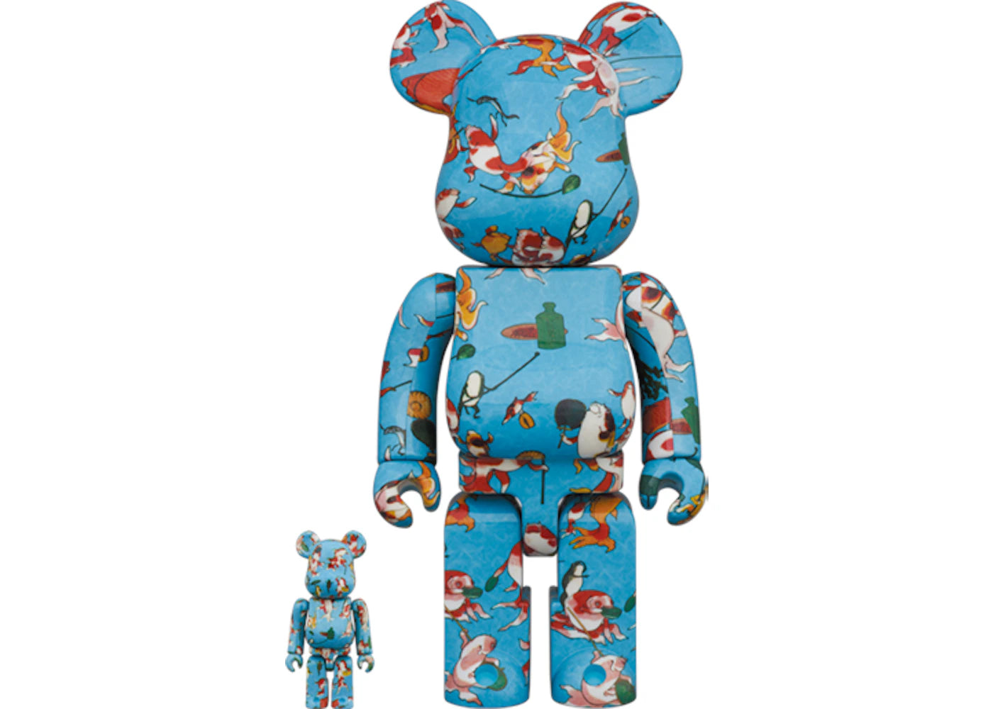 Bearbrick Utagawa Kuniyoshi "Goldfish Tsukushi" 100% & 400% Set