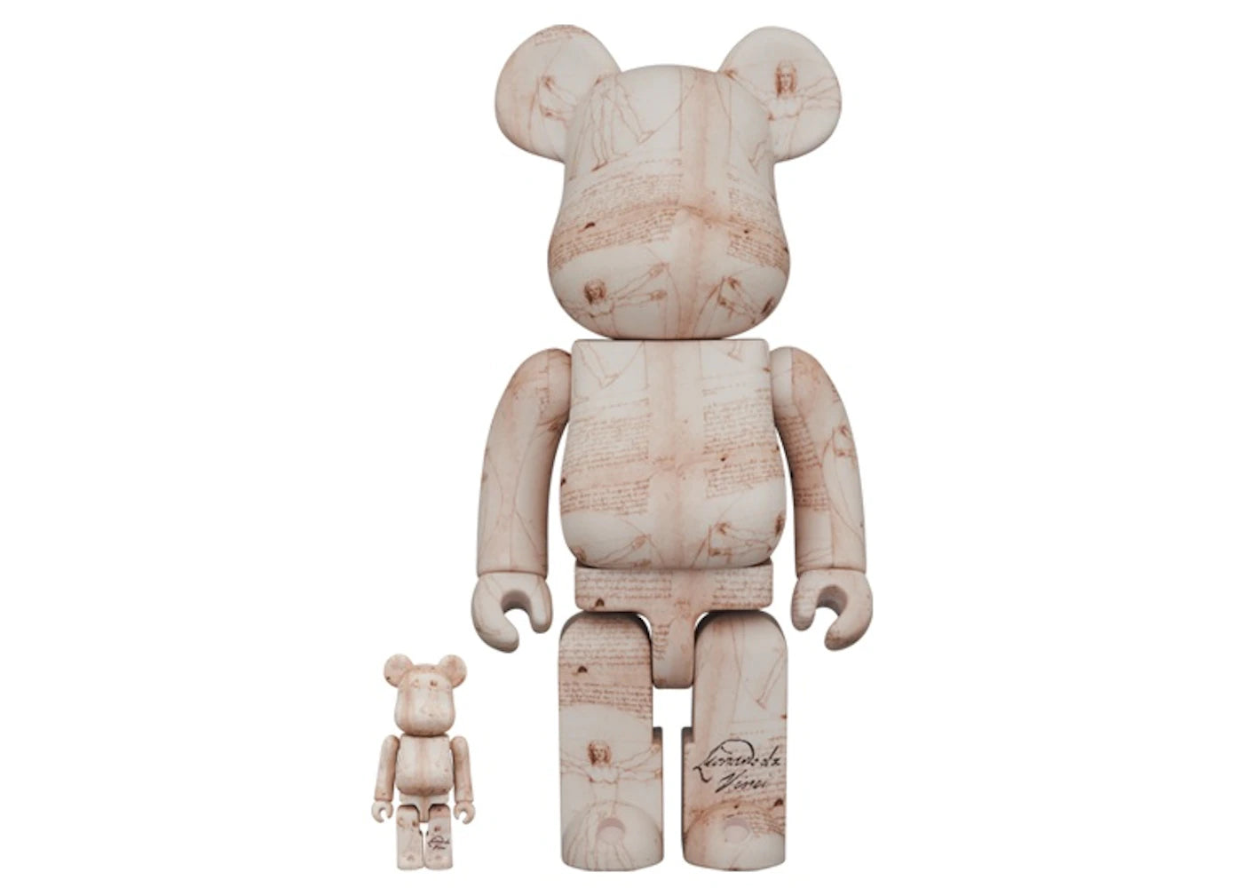 Bearbrick Leonardo da Vinci (Vitruvian Man) 100% & 400% Set