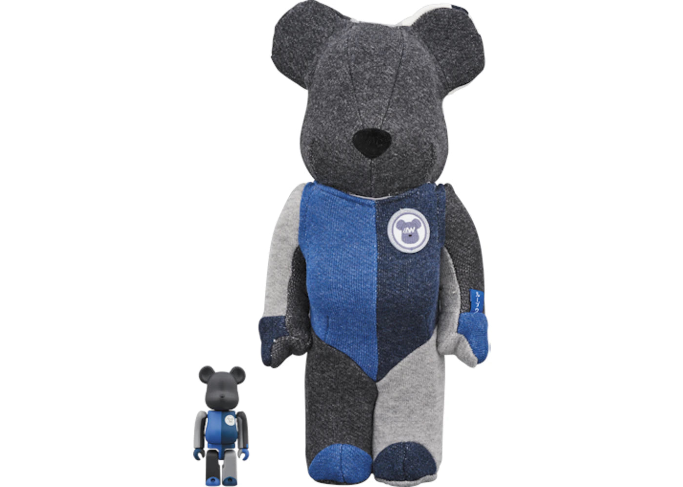 Bearbrick Loopwheeler 100% & 400% Set Black/Blue