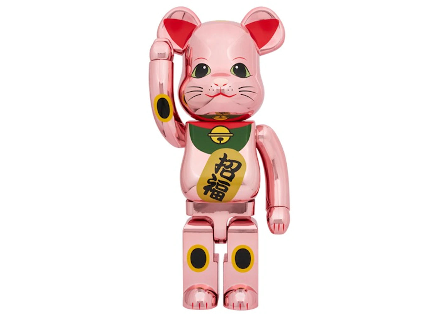 Bearbrick Lucky Cat 10 Pink Gold Plated