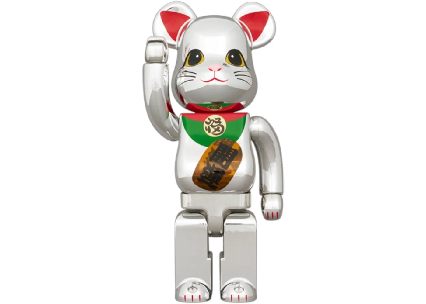 Bearbrick Lucky Cat Silver Plated Luminous 4