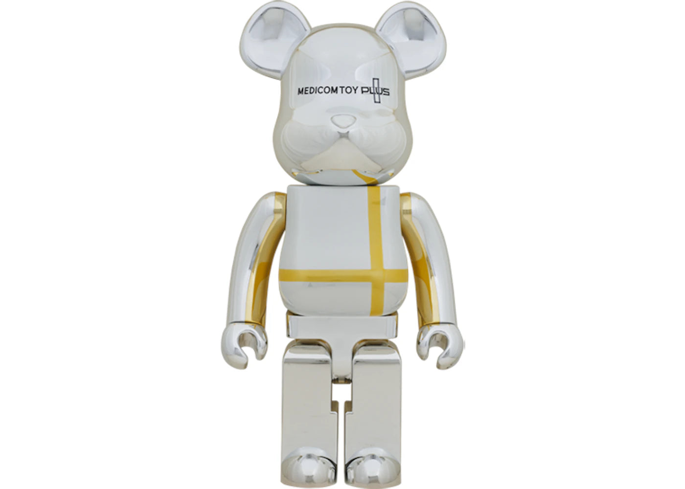 Bearbrick MEDICOM TOY PLUS 1000% SILVER CHROME Ver.