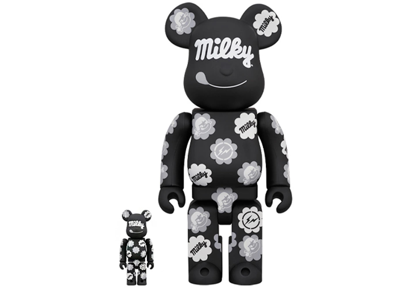 Bearbrick MILKY THE CONVENI MILKY 100% & 400% Set Black