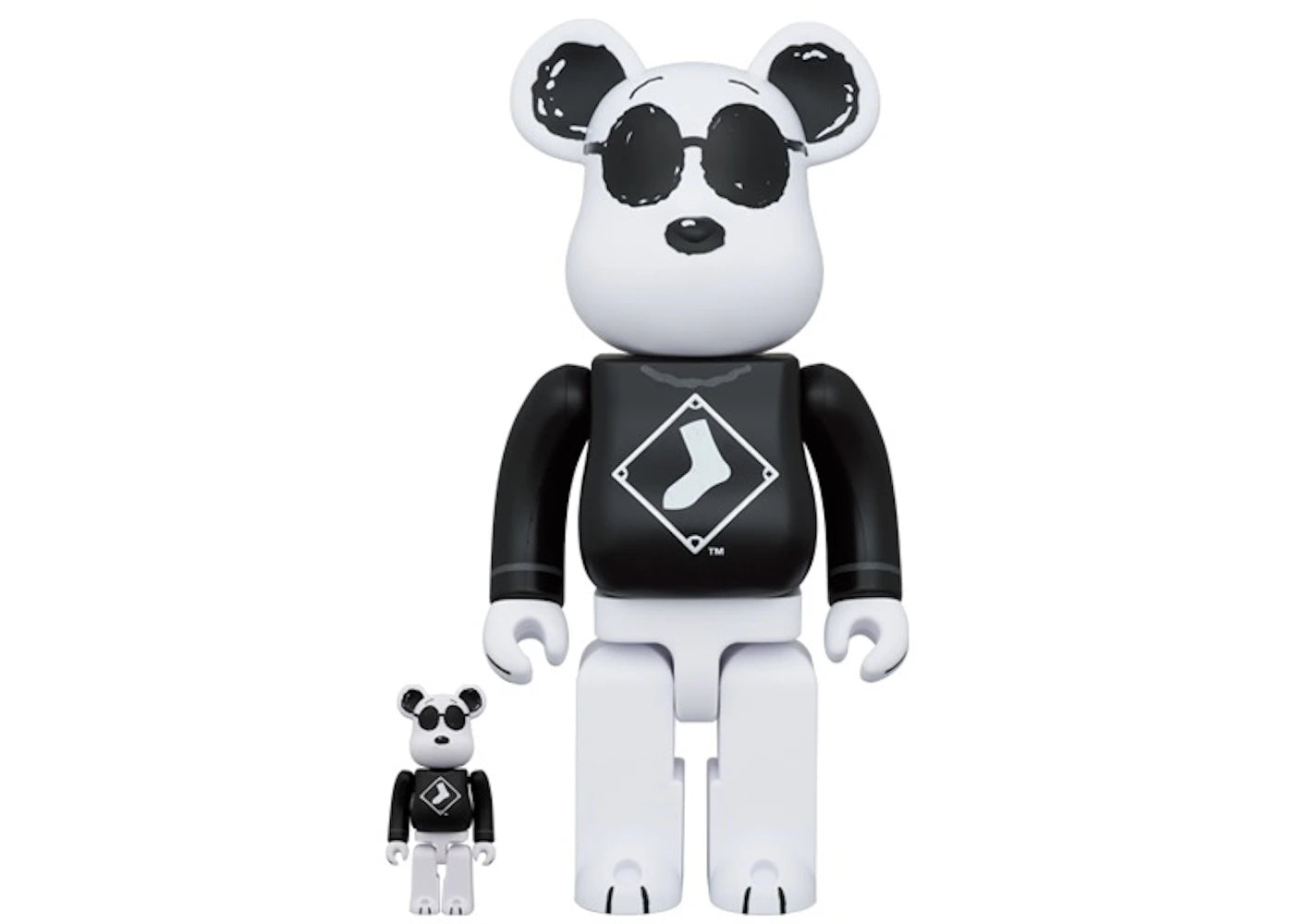 Bearbrick MLB x Peanuts Snoopy (White Sox) 100% & 400% Set