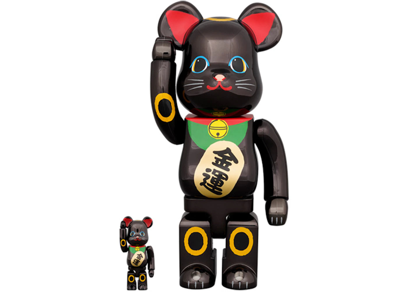 Bearbrick Maneki Neko Gold Luck 100% & 400% Set