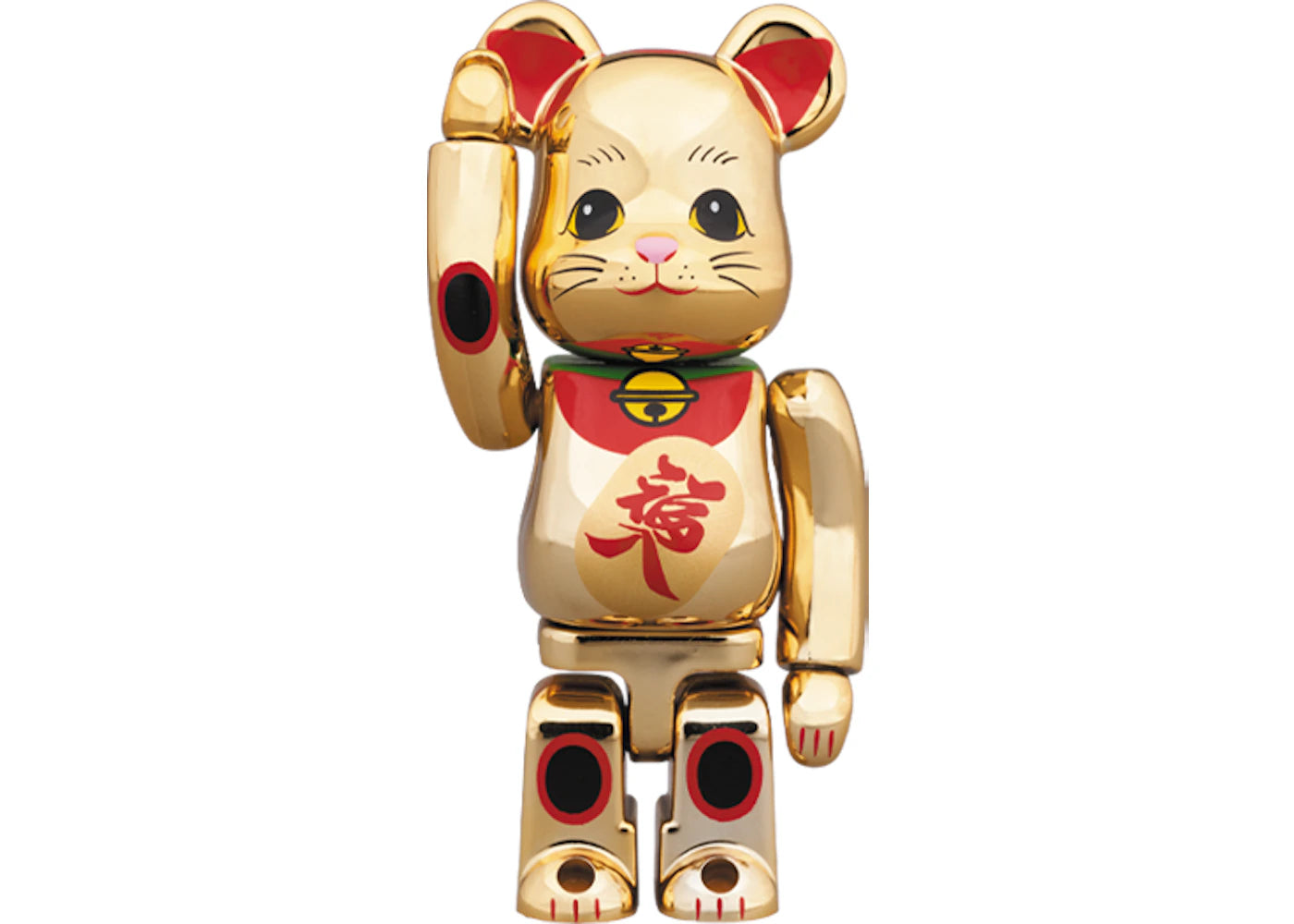 Bearbrick Maneki Neko Gold Plated Fukuiri 100%