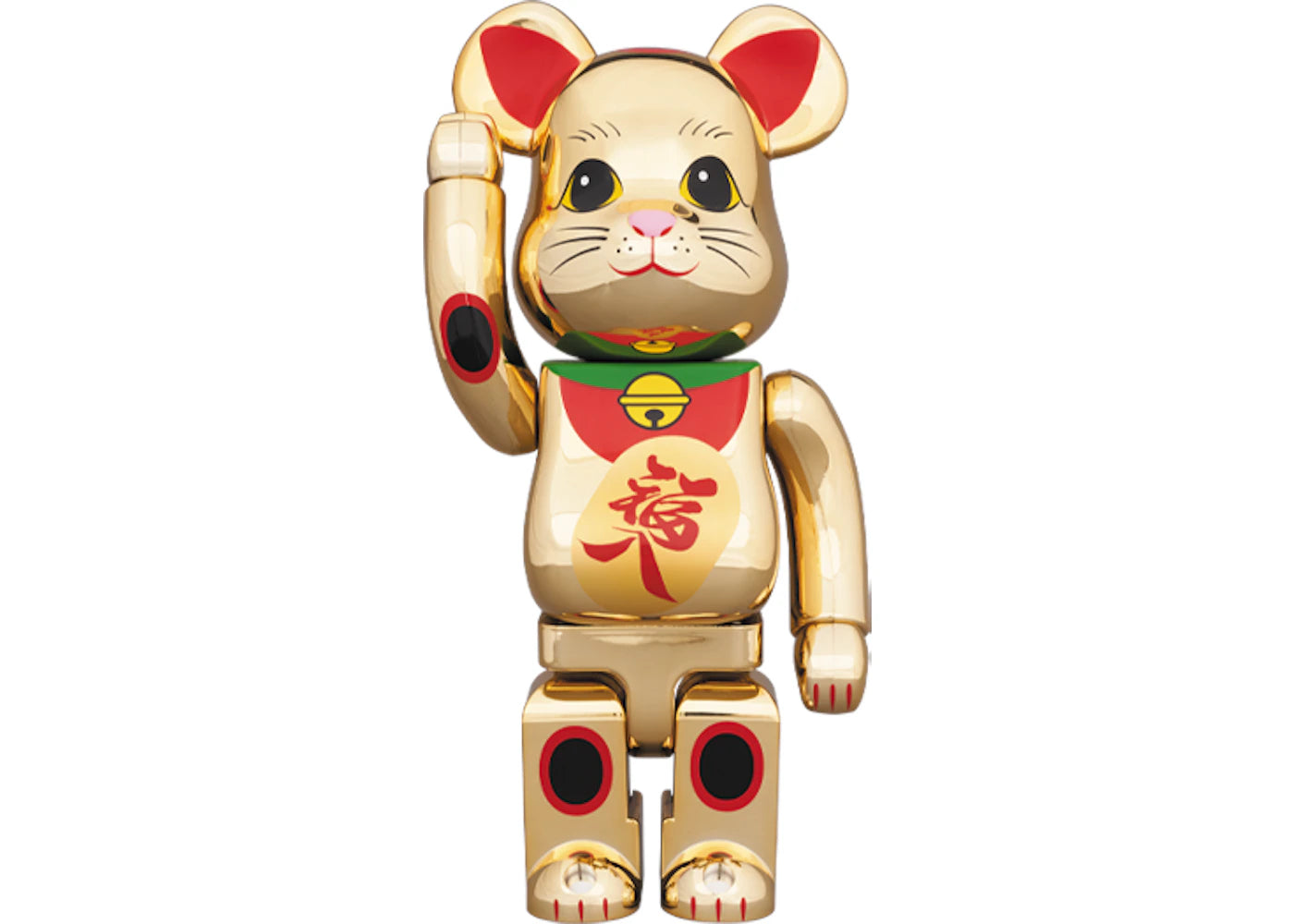 Bearbrick Maneki Neko Gold-Plated Fukuiri 400%